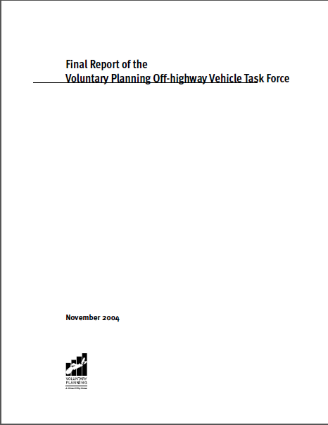 Final Report of the Voluntary Planning Off-highway Vehicle Task Force