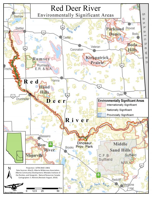 Red Deer River Alberta Wilderness Association   20101117 Red Deer River ESA V3 600x776 