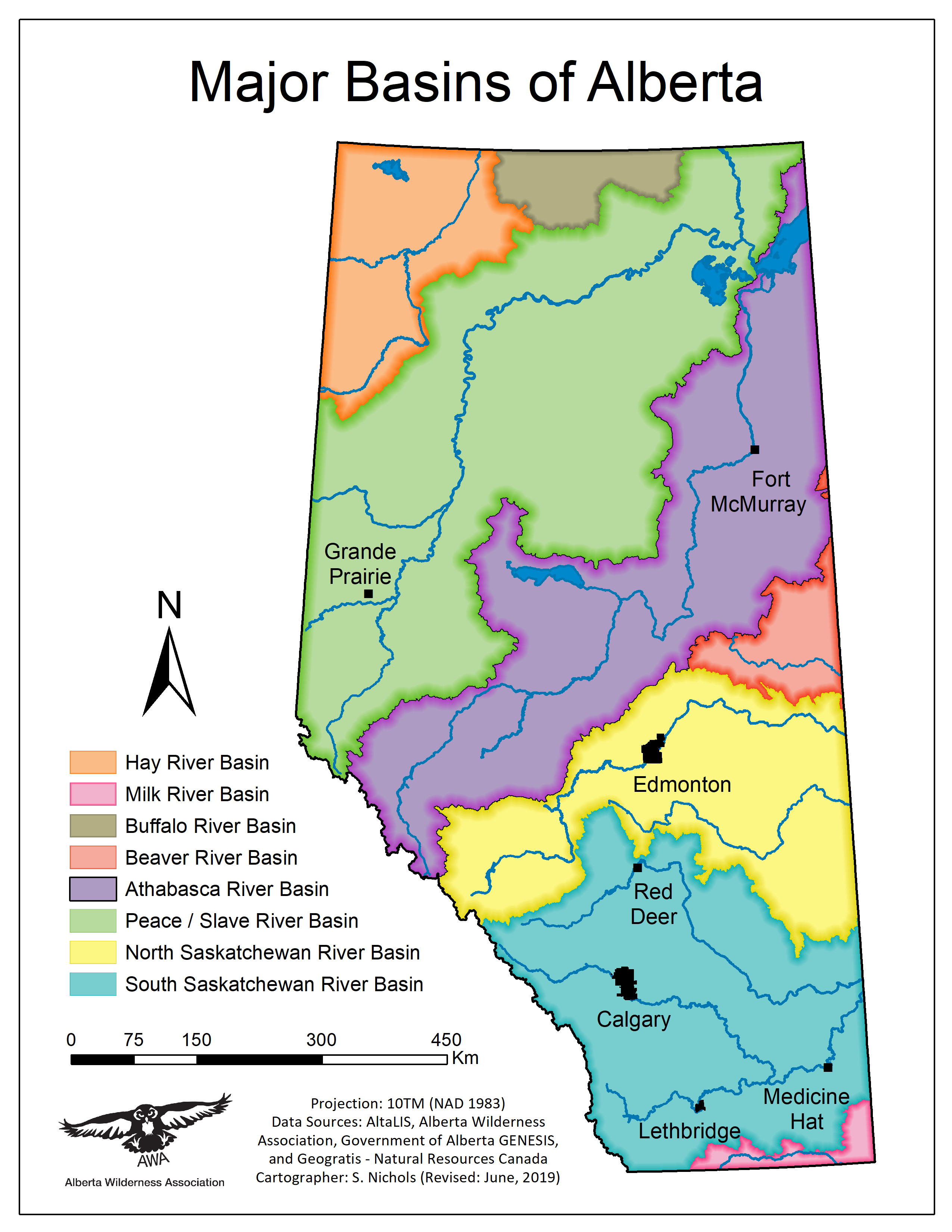Alberta Rivers Map