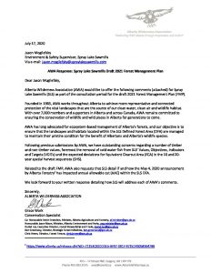 AWA Response: Spray Lake Sawmills Draft 2021 Forest Management Plan ...